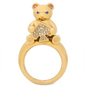 NWT KATE SPADE Oh What Fun Spade TEDDY BEAR Ring Size 7